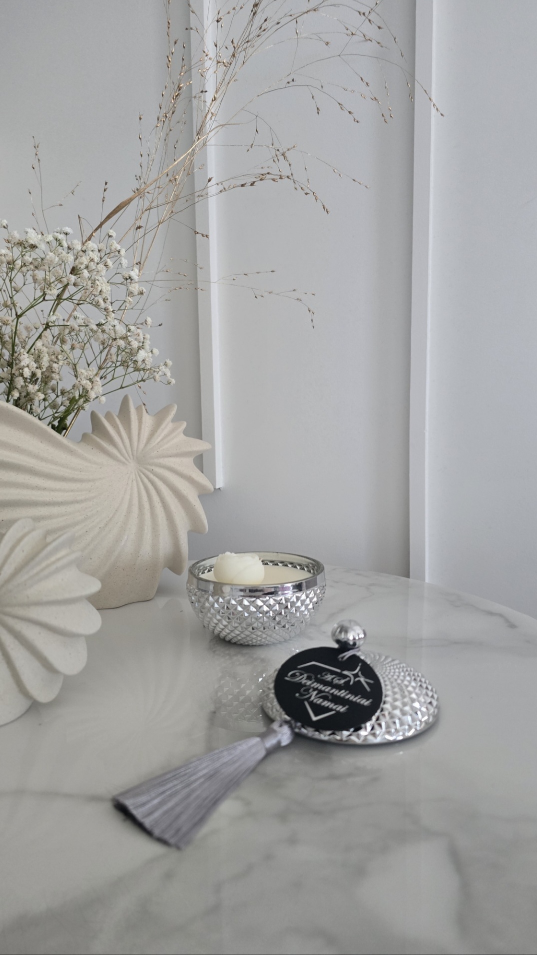 Sidabrinė žvakė ,,Starry Night L" 115 ml.