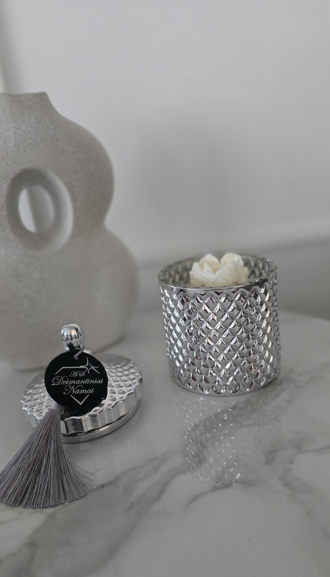 Sidabrinė žvakė ,,Crystal XL" 500 ml.