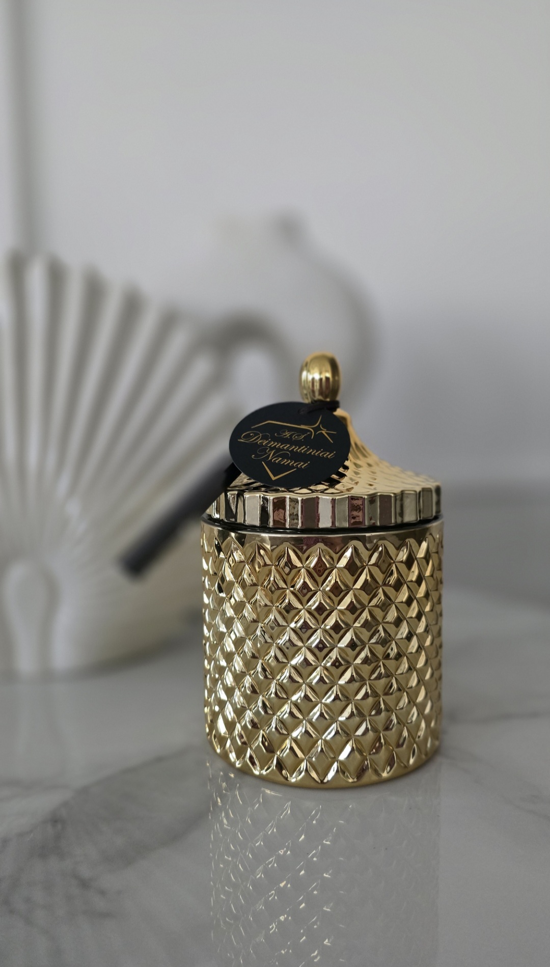 Auksinė žvakė ,,Crystal XL" 500 ml.