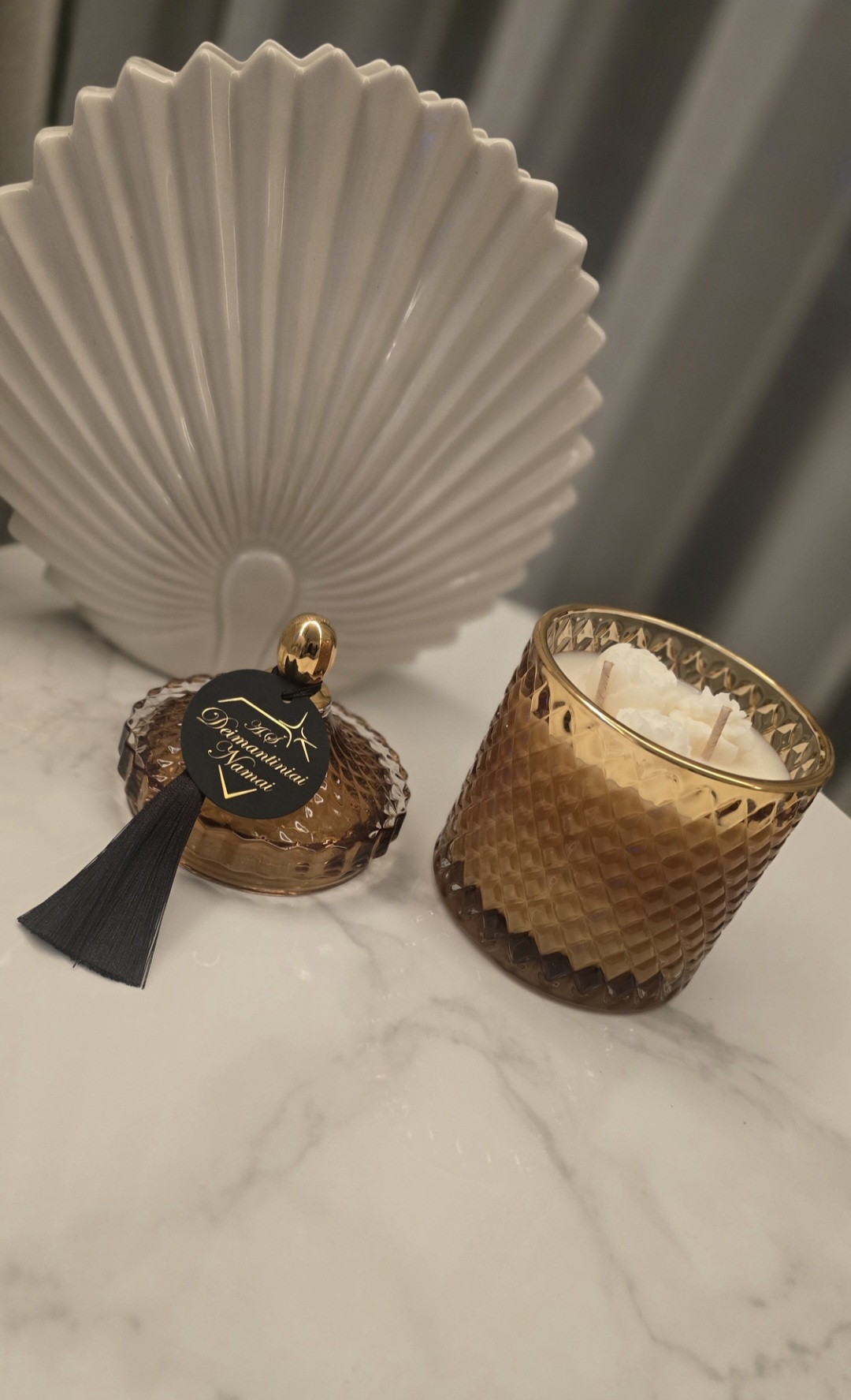 Gintarinė žvakė ,,Crystal XL" 500 ml.