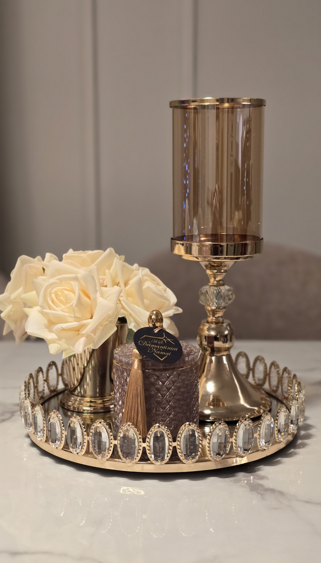 Veidrodinis padėklas "Gold Crystal"