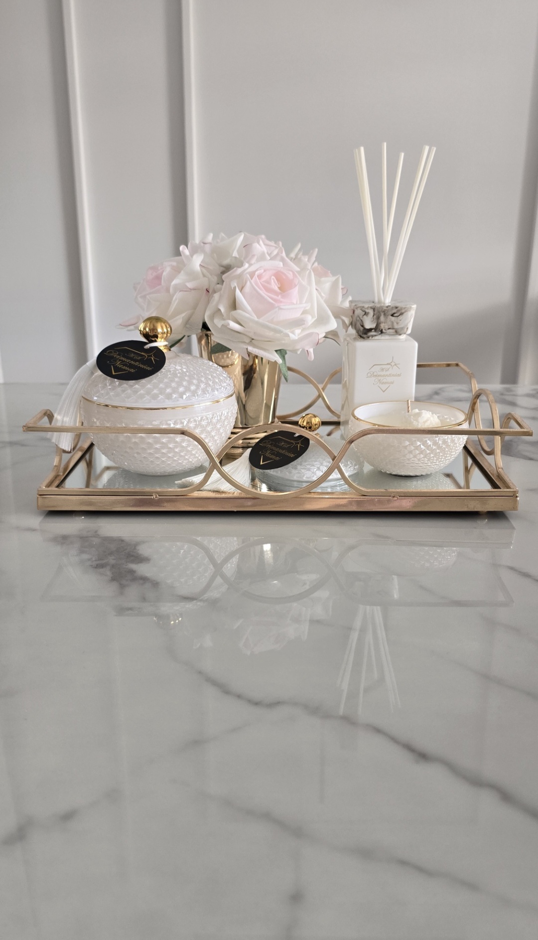 Veidrodinis padėklas "Gold Elegant"