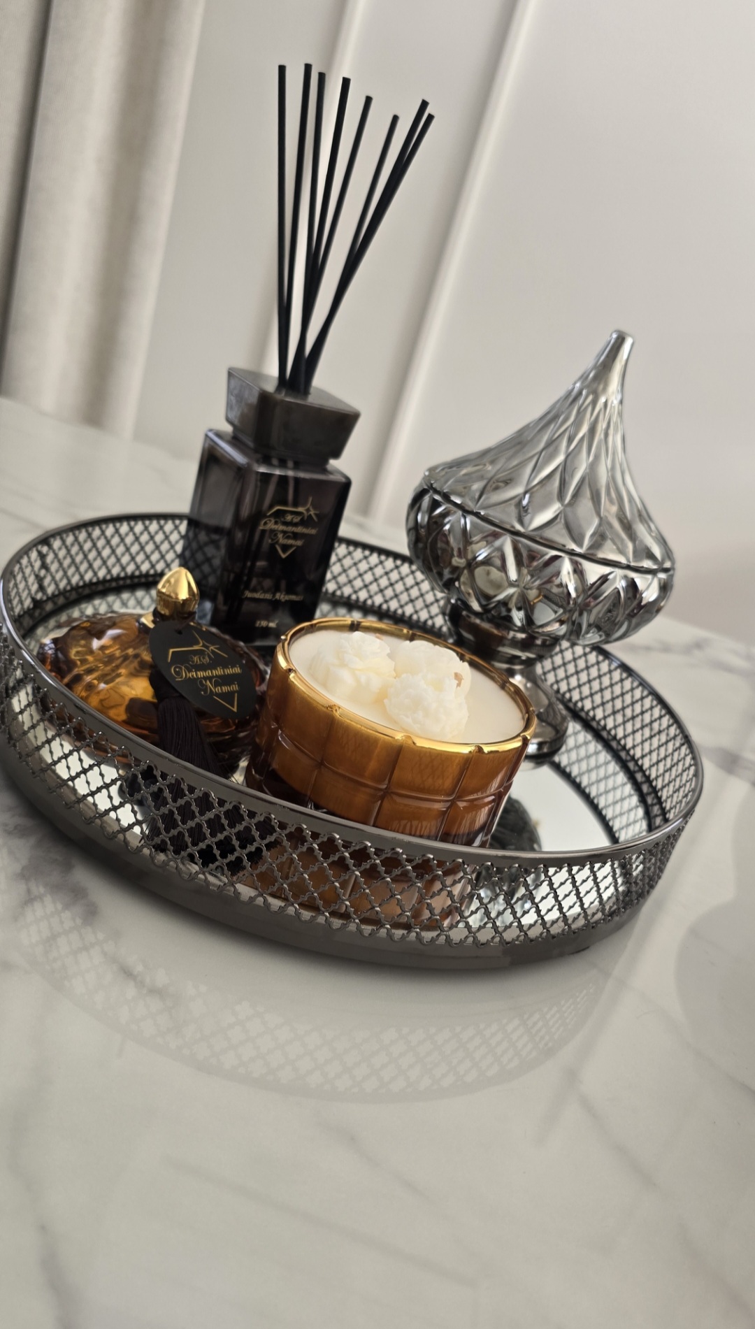 Gintarinė žvakė "Evening and morning touch"