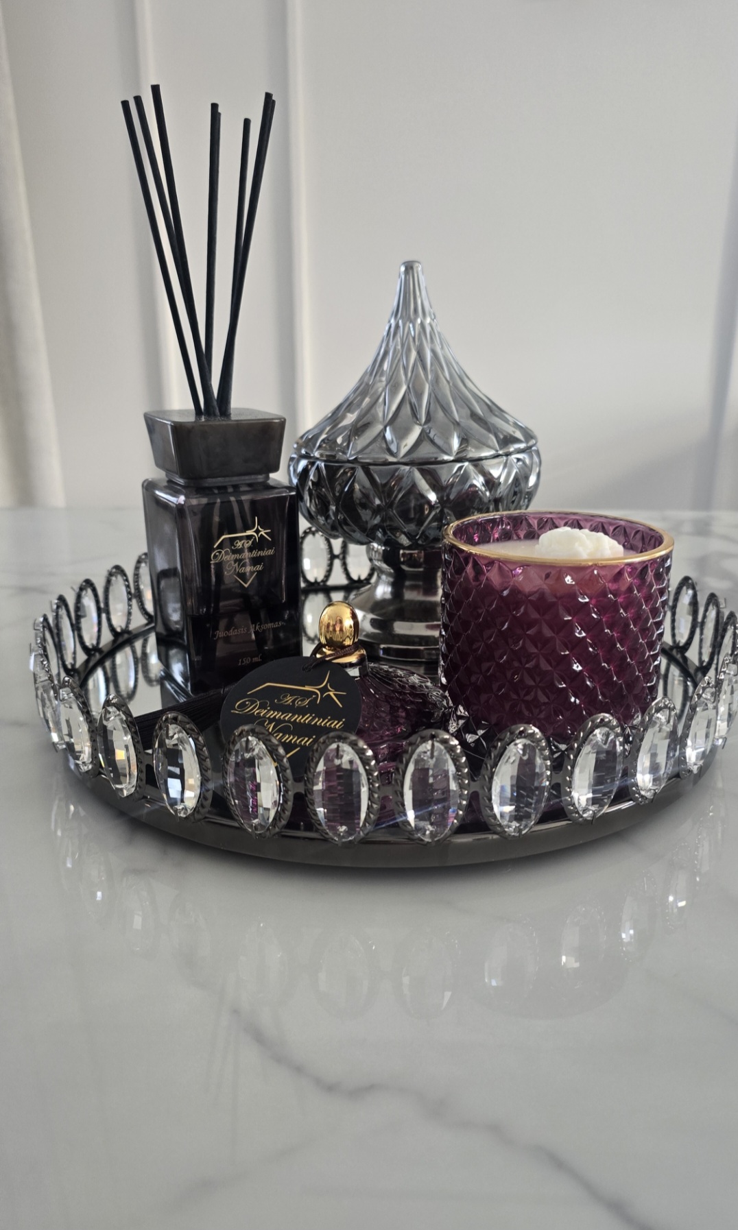 Purpurinė žvakė ,,Crystal L" 230 ml.