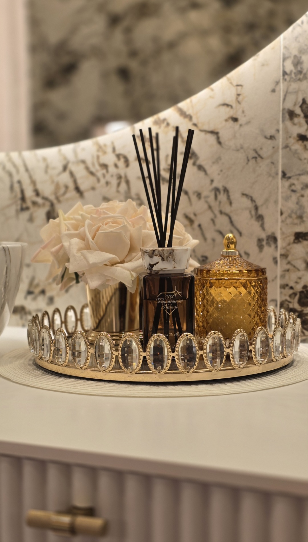 Veidrodinis padėklas "Gold Crystal"